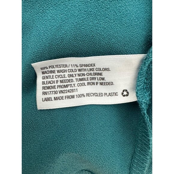 Ava & Viv Laguna Teal High-Low Dress with Tie Size 1X 16 Plus Sz Summer Stretch - Picture 9 of 9